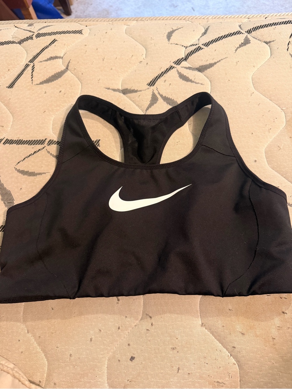 Nike Black Sports Bra with White Swoosh Racerback